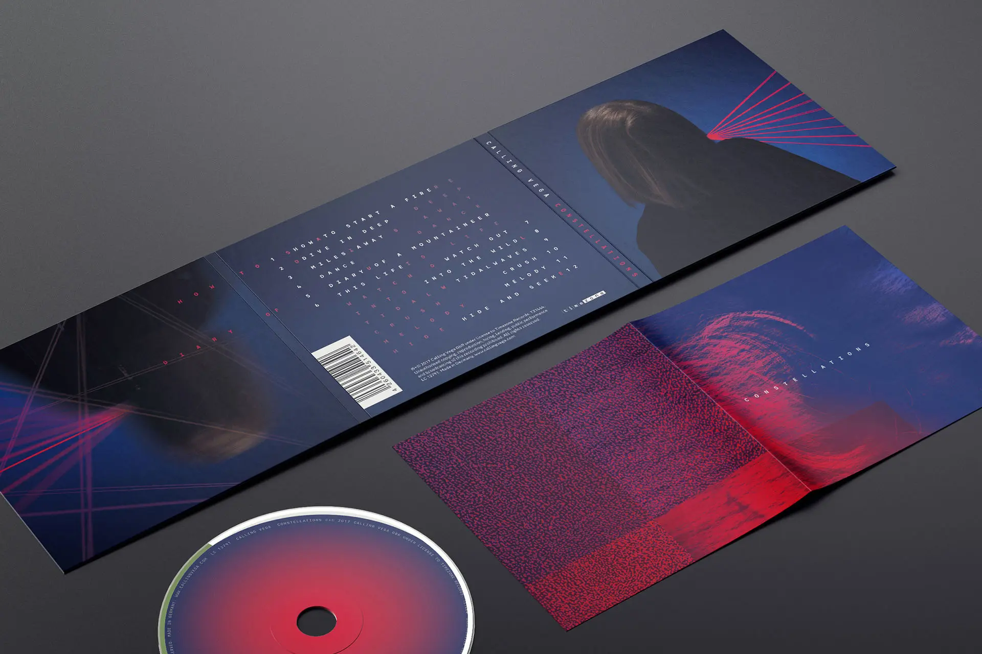 Packaging Design mit Cover Artwork, Digipack, Booklet und CD für Band © Diemer & Schweig Designstudio