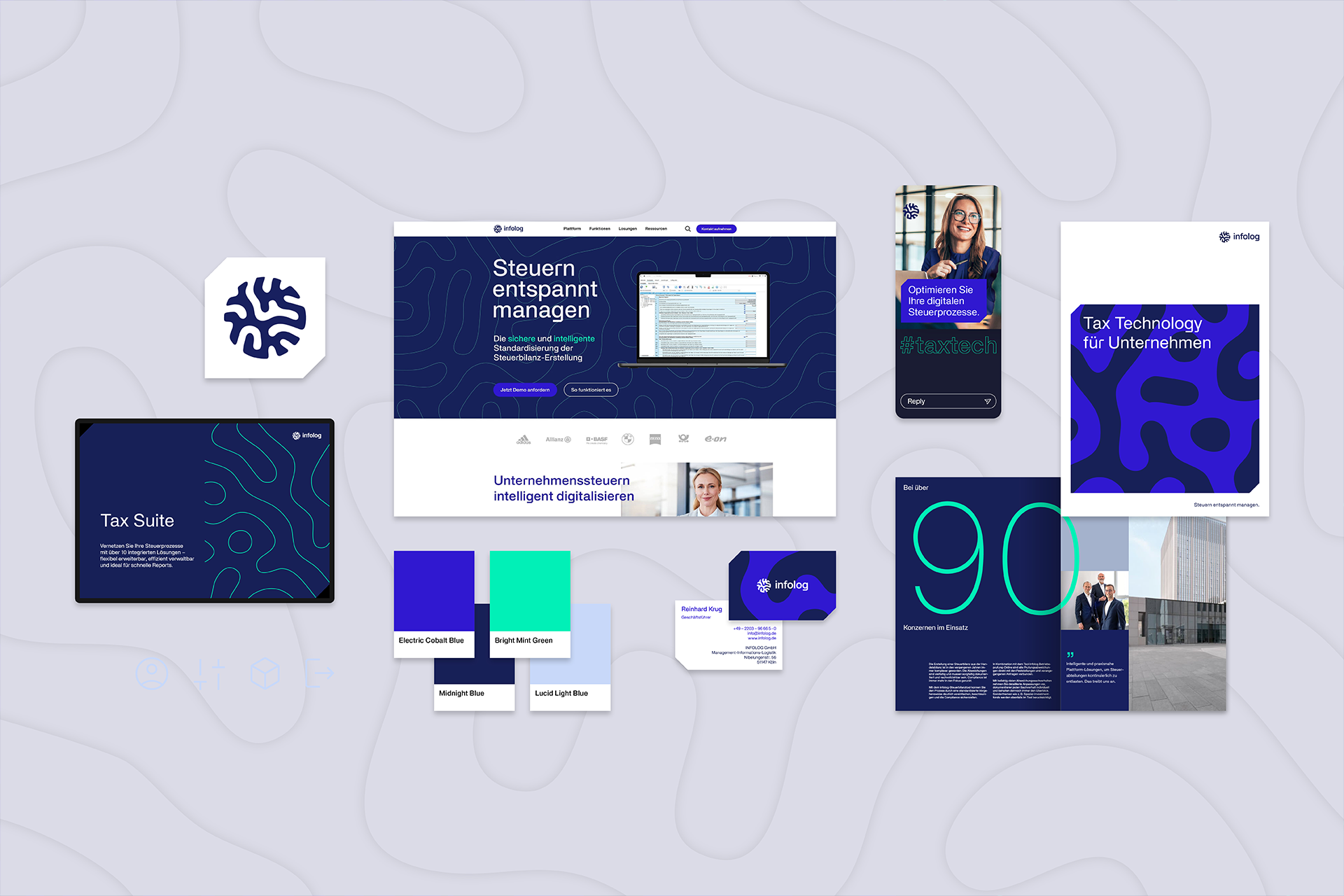 Corporate Design für infolog Tax Technologie © Diemer & Schweig Designstudio