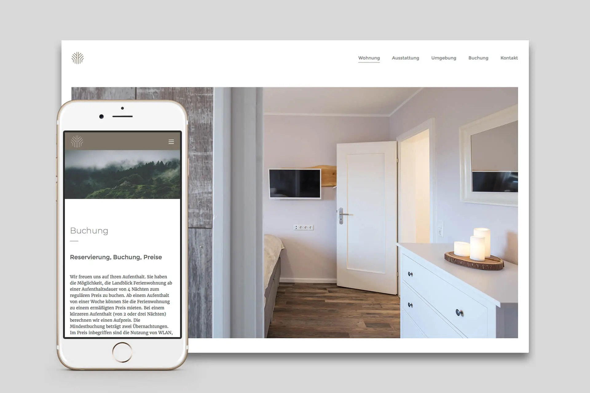 Responsive Webdesign für Hotellerie, Ferienwohnung, Hospitality © Diemer & Schweig Designstudio