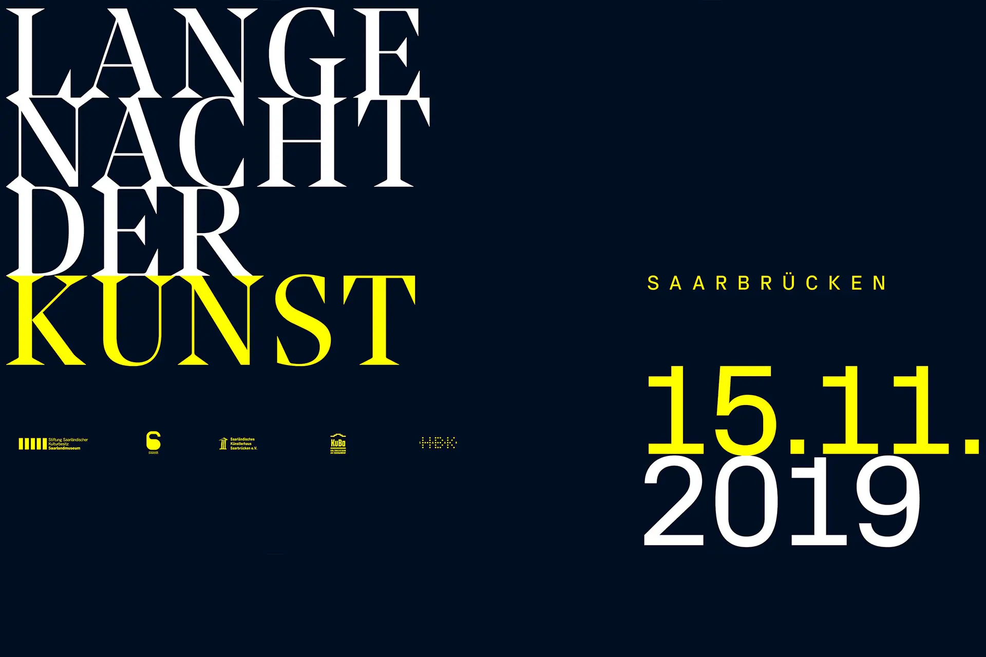 Plakatmotiv Social Media für die Lange Nacht der Kunst der Museen © Diemer & Schweig Designstudio
