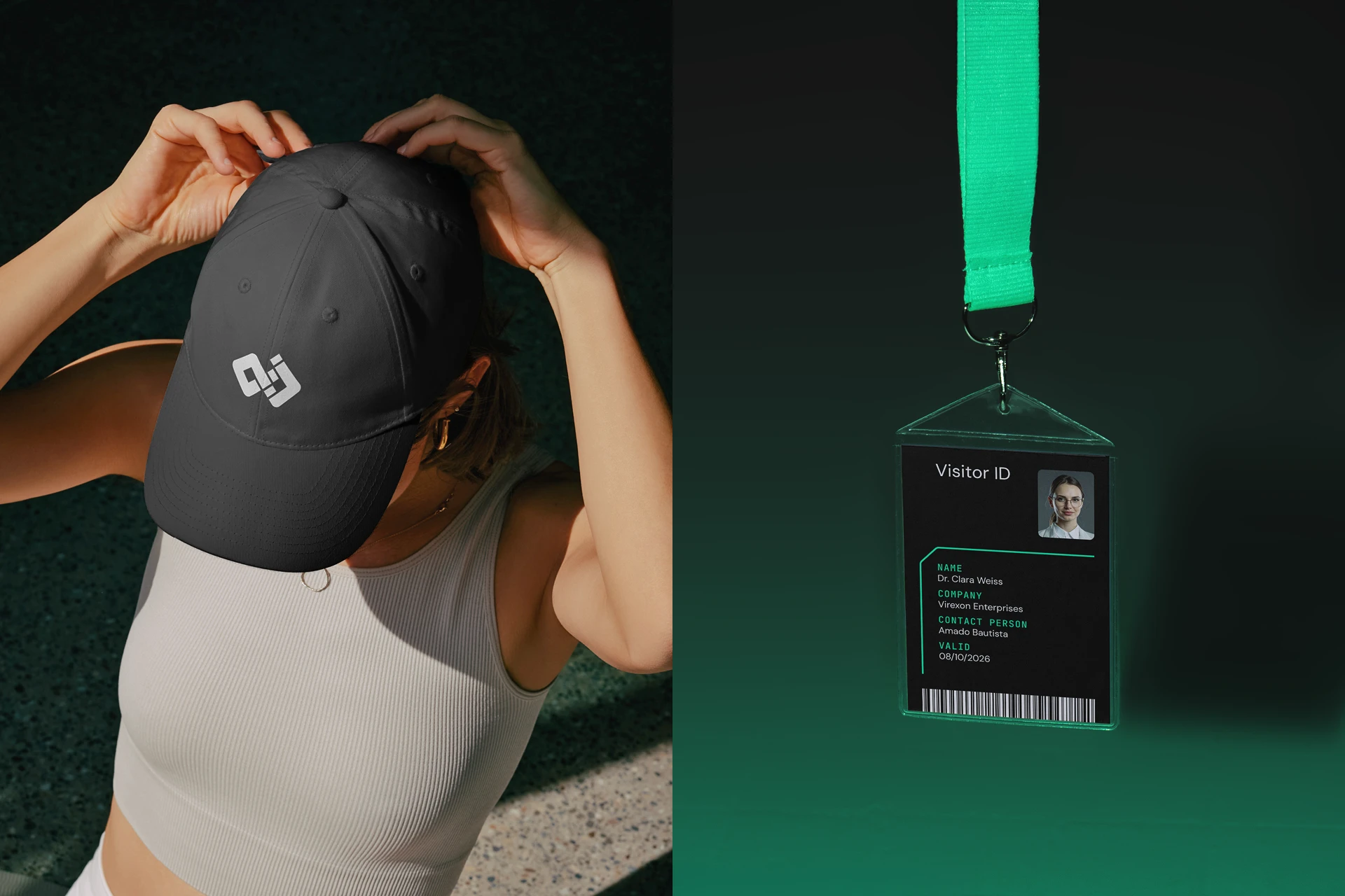 diemerschweig_qudora-merch Anwendung des neuen Qudora Brand Designs auf Textil und Messe Besucherausweis