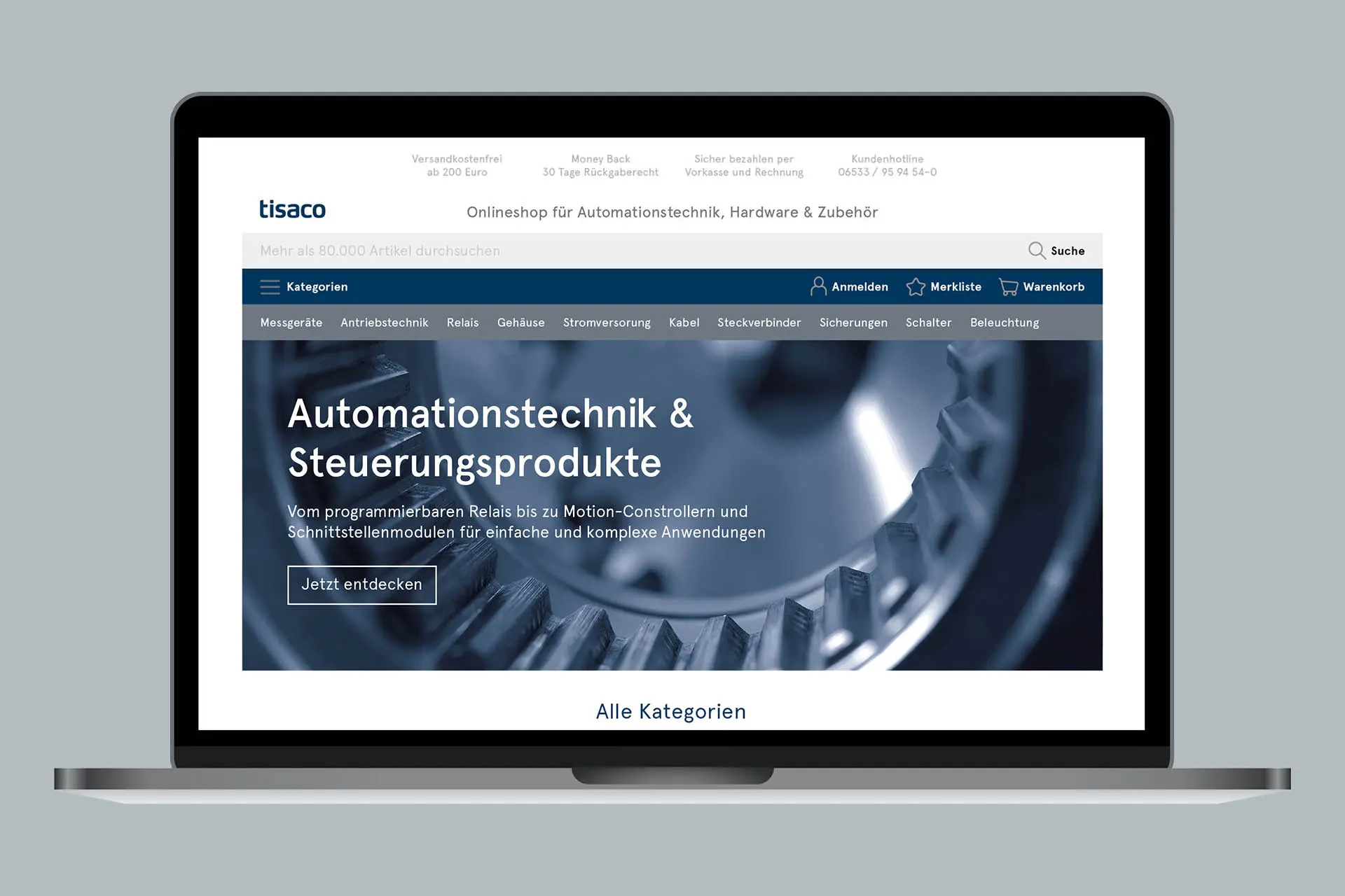 Webdesign und Onlineshop E-Commerce Lösung für Elektronik und Automationstechnik © Diemer & Schweig Designstudio