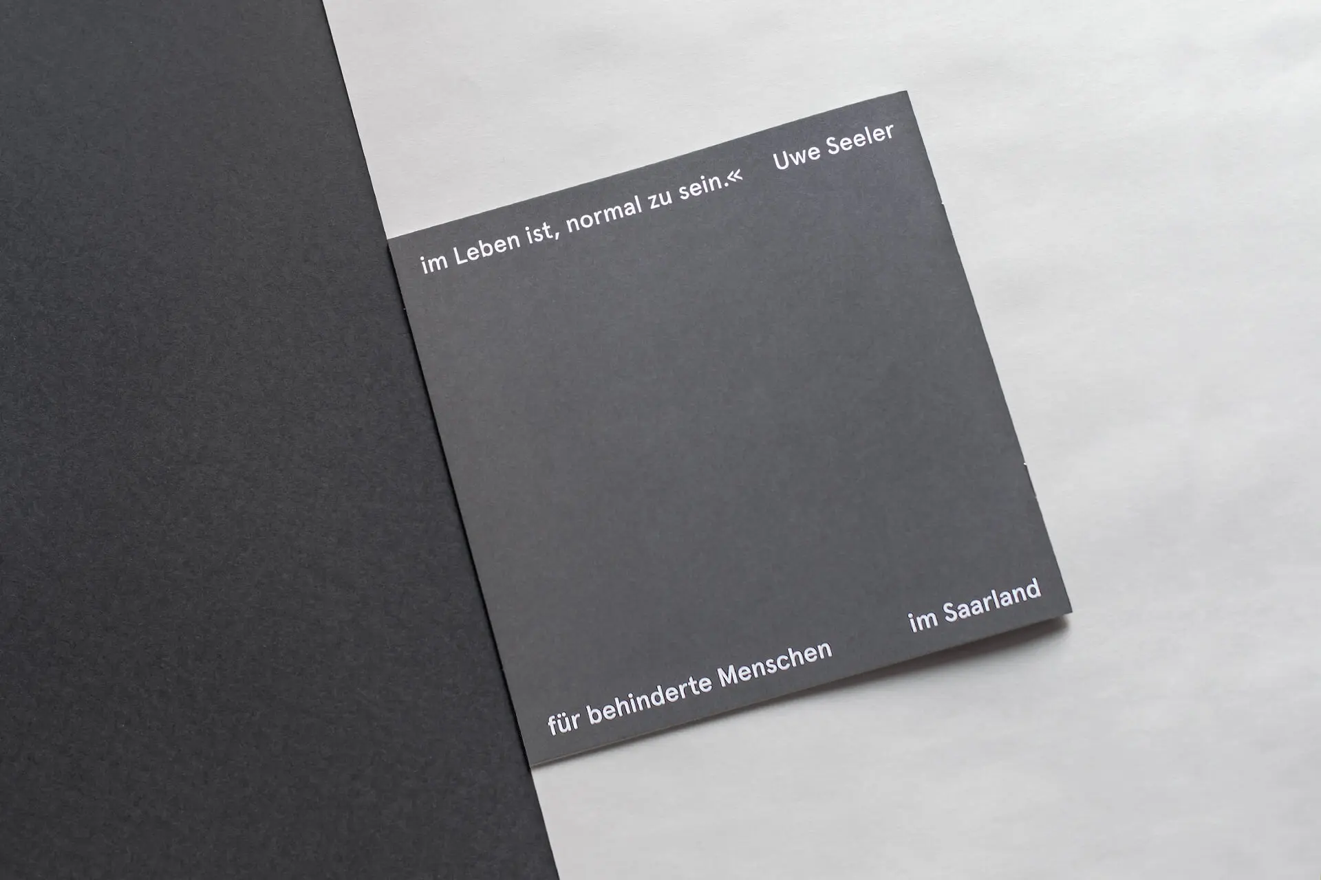 Back Cover Design, Umschlaggestaltung Rückseite einer Broschüre für die Landesarbeitsgemeinschaft der Werkstätten für behinderte Menschen Saarland © Diemer & Schweig Designstudio